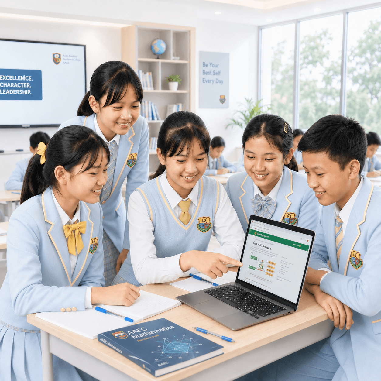Myanmar secondary students studying